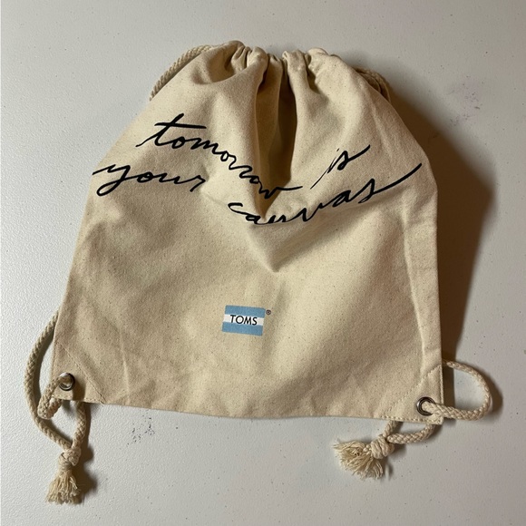 TOMS Drawstring Dust Bag Tomorrow Is Your Canvas 12 X 14.75 - Picture 10 of 10